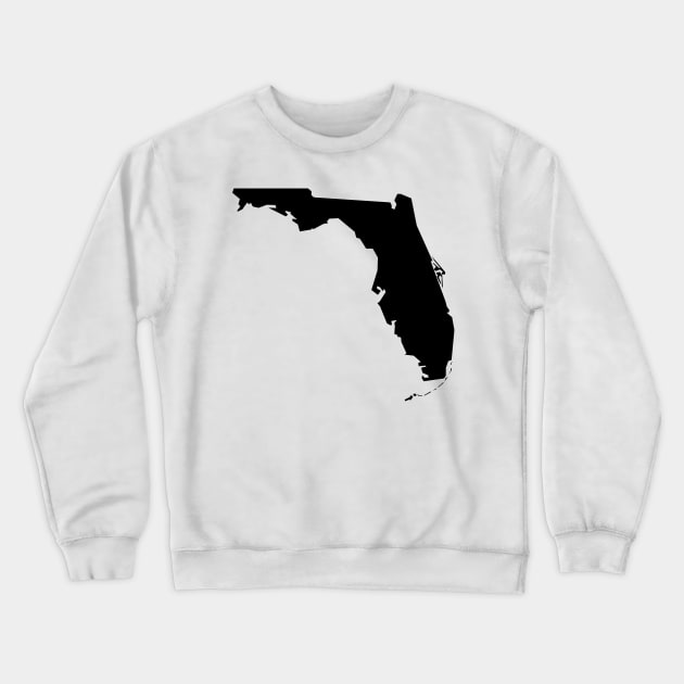 Florida map in black Crewneck Sweatshirt by Creative Art Store